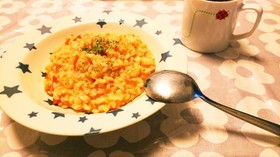 プチトマトと蟹缶でお手軽リゾット