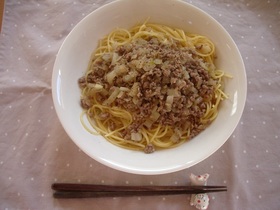 柚子胡椒のそぼろパスタ