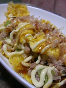 【男の料理】お好み焼き風オムレツ