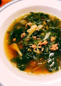 ✿ぽかぽか生姜とほうれん草の春雨スープ