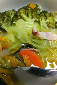 おっさんの野菜の甘み際立つコンソメスープ