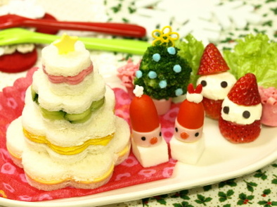 クリスマス★ツリーサンドイッチの写真