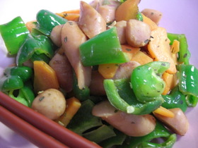 ソーセージと野菜のさっぱり炒め