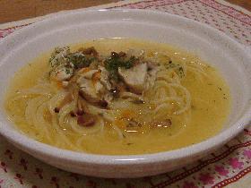 鯛ときのこのスープパスタ