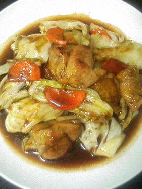 もも肉とキャベツの中華炒め