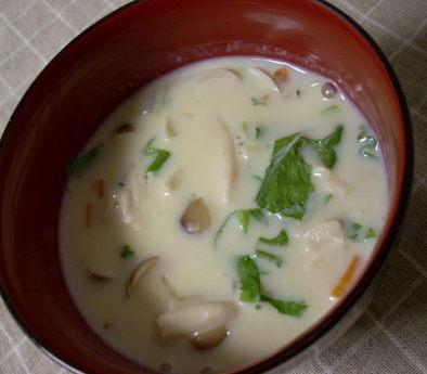 かぶとベーコンのとろ～り豆乳スープの写真