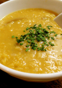 レンズ豆と干しきのこの味噌スープ