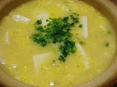 ホタテ缶の卵スープの写真