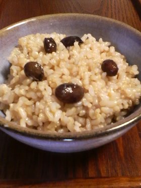 玄米のおいしい食べ方♪もちきび&黒豆