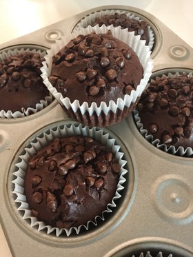 卵なしで甘酒入りチョコマフィン
