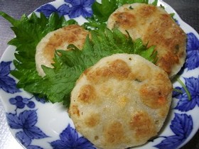レンコンの肉詰め焼き