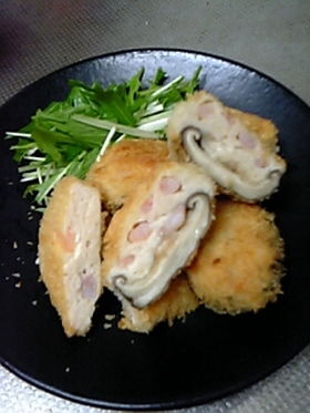 椎茸の詰め物フライ☆椎茸×はエビカツで♪