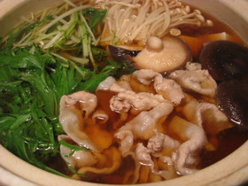 豚と水菜で♪はりはり鍋