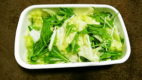 レタスと水菜のやみつきサラダ