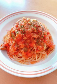 サバ水煮缶とトマト缶で♥簡単スパゲッティ