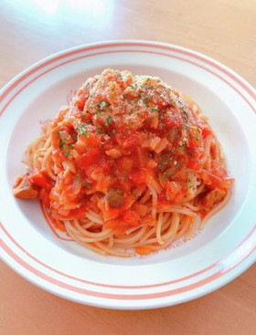サバ水煮缶とトマト缶で♥簡単スパゲッティ