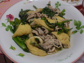 春菊と豚肉のさっと煮