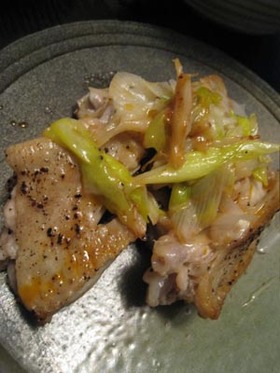 鶏と長葱の塩焼き