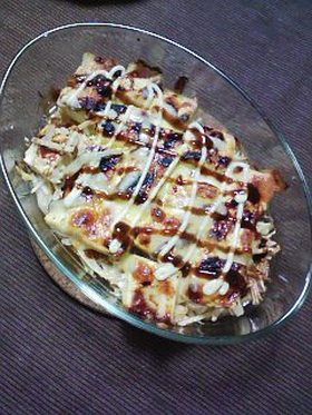 豆腐でお好み風グリル焼き