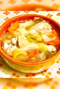 簡単☆鶏手羽元と野菜の食べるスープ
