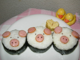 パパッと!こぶたおにぎり(・・)ブー