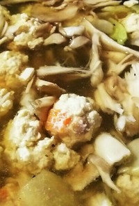 鶏ミンチと豆腐で☆つくねのスープ