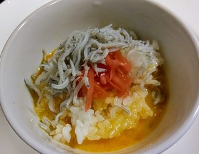 卵かけご飯☝しらすと紅生姜で簡単究極ご飯