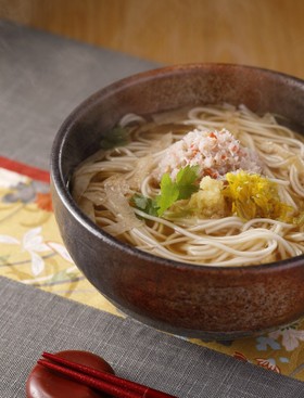 かにと湯葉のあんかけ温麺(うーめん)