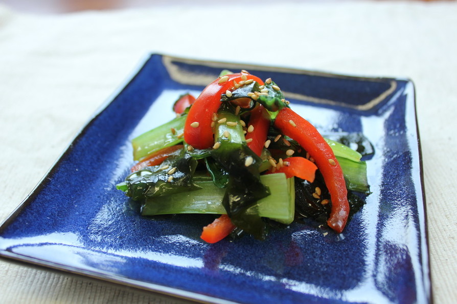小松菜のお湯かけサラダの画像