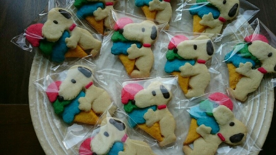 可愛いクッキー☆スヌーピーwithアイスの画像
