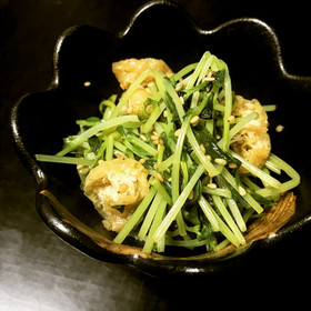 簡単!副菜◎豆苗と油揚げと梅風味のお浸し