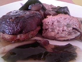 低カロリーなあんかけ干ししいたけの肉詰め