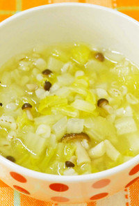 【簡単】白菜と押麦のスープ