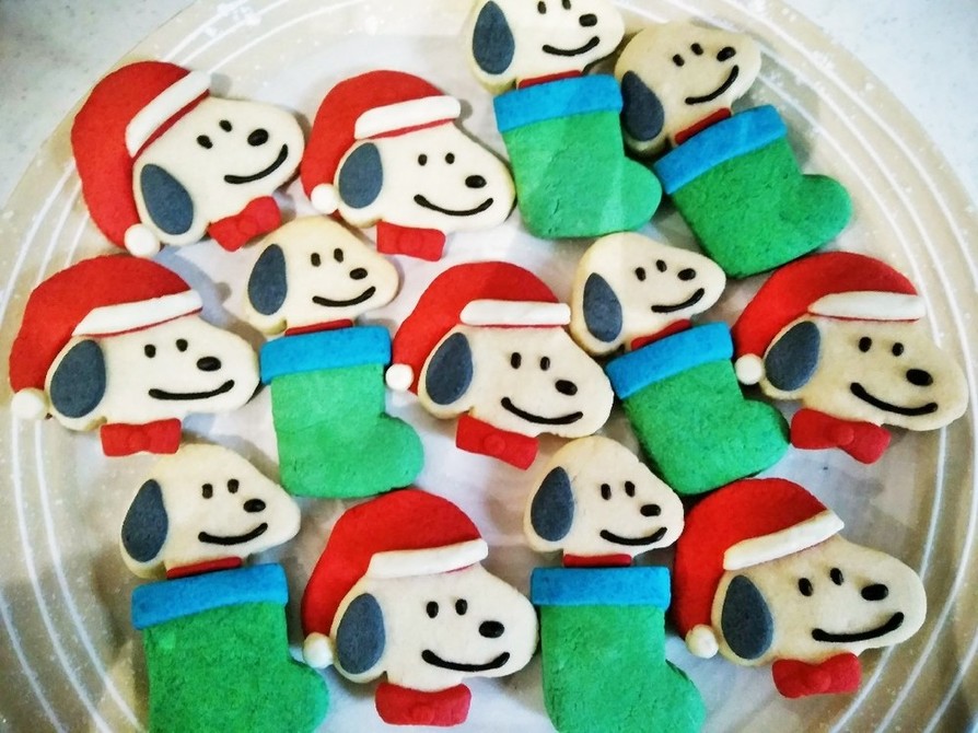 可愛いクッキー☆クリスマススヌーピーの画像