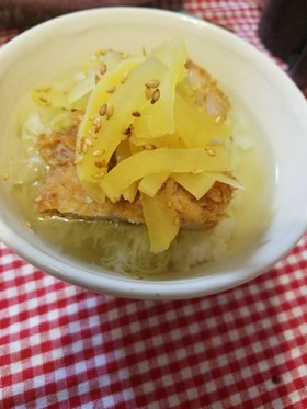 酢キャベツで豚カツ茶漬け