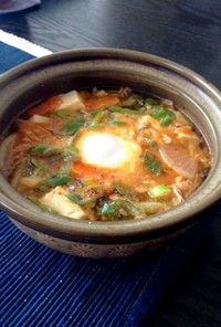 サバ缶と豆腐のチゲ風スープ☆