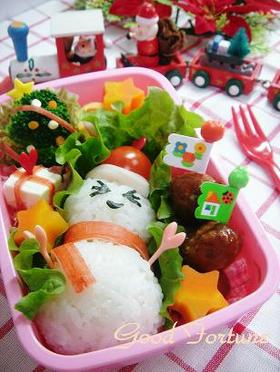 キャラ弁☆ゆきだるまのクリスマス弁当