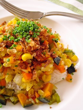 ルクで野菜たーっぷりドライリゾット
