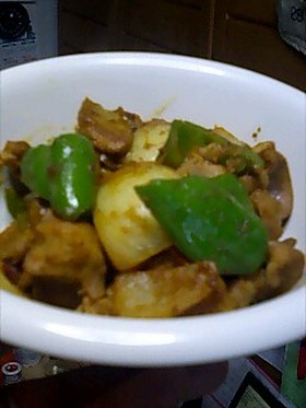砂肝のカレー炒め