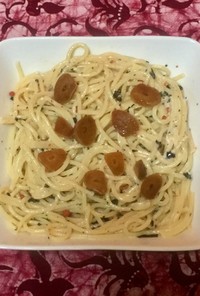 ふりかけパスタ(鮭わかめニンニク)