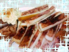 自家製一夜干しのイカ焼き