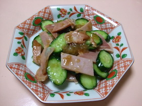 きゅうりと焼豚の中華あんあえ