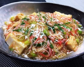 簡単☆厚揚げのとろ〜りカニカマあんかけ