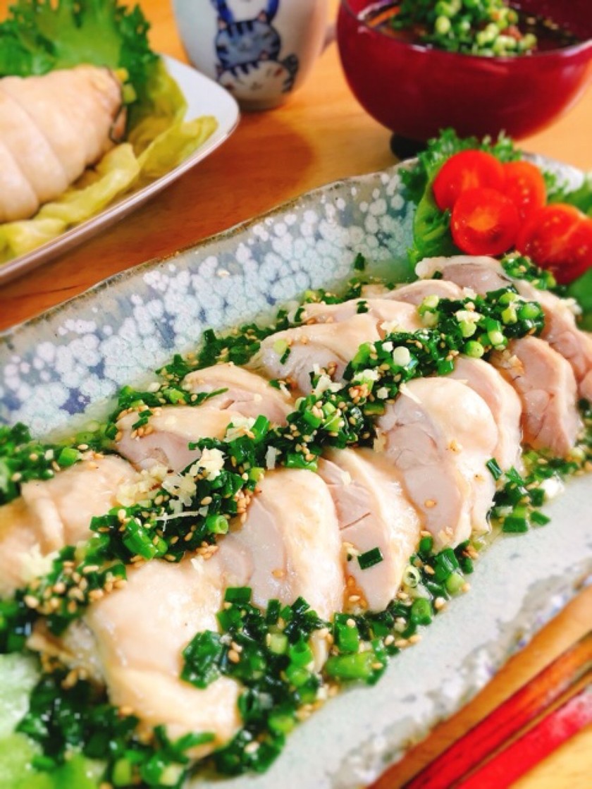 蒸し鶏+ネギソース葱油鶏(ソンユーチー) by misumisu07 【クックパッド】 簡単おいしいみんなのレシピが