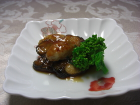 二分でできるカキの照り焼き
