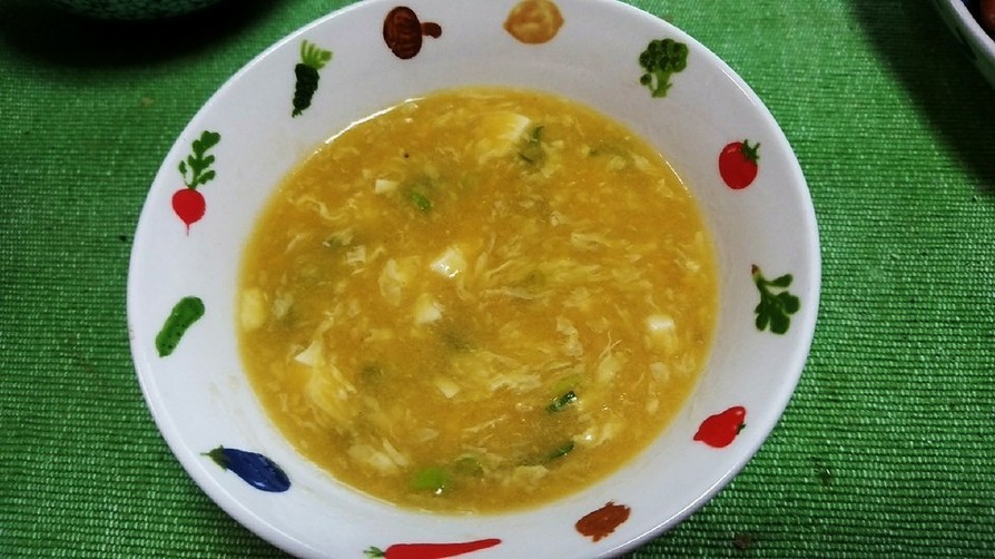 コーンと豆腐の中華風スープの画像