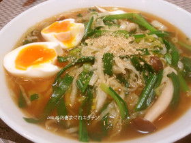 きのこと野菜のあんかけ醤油ラーメン