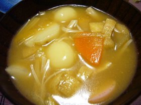 柔らかくてモチモチの白玉入り☆豚汁