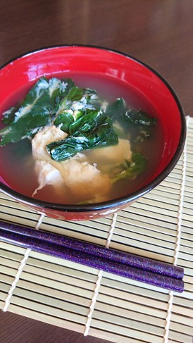 娘が好きだったほうれん草のお吸い物♪