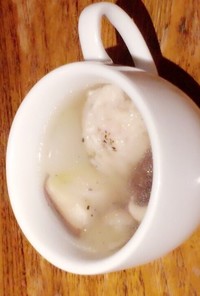 玉ねぎときのこと馬鈴薯のポトフ風スープ